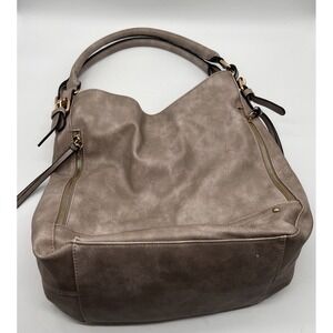 Women's Gray Taupe Sav Vegan Conceal Carry Hobo Shoulder Bag